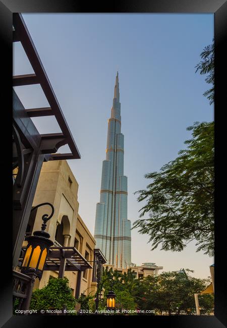 Burj Khalifa tower Framed Print by Nicolas Boivin