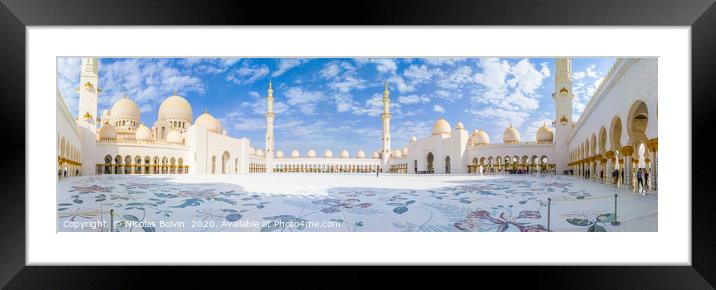 Sheikh Zayed grand mosque Framed Mounted Print by Nicolas Boivin