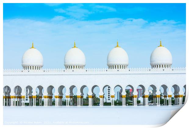 Sheikh Zayed grand mosque Print by Nicolas Boivin