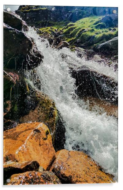 Majestic Ben Nevis Waterfall Acrylic by Mathew Rooney