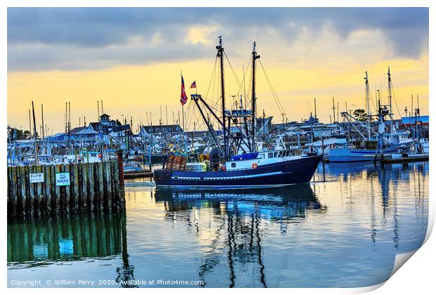 Large Fishing Boat Westport Grays Harbor Washingto Print by William Perry