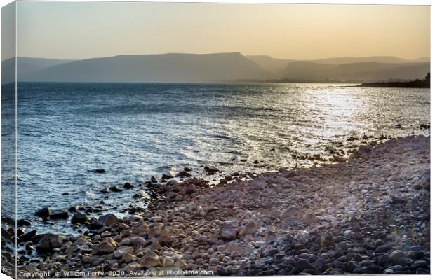 Sea of Galilee Capernum Outside Peter's House Isra Canvas Print by William Perry