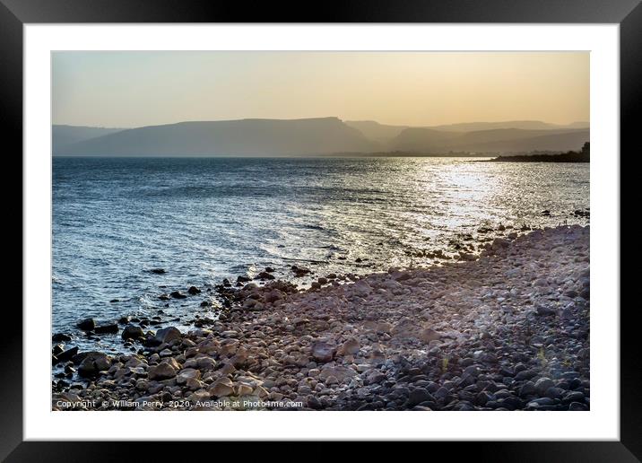 Sea of Galilee Capernum Outside Peter's House Isra Framed Mounted Print by William Perry