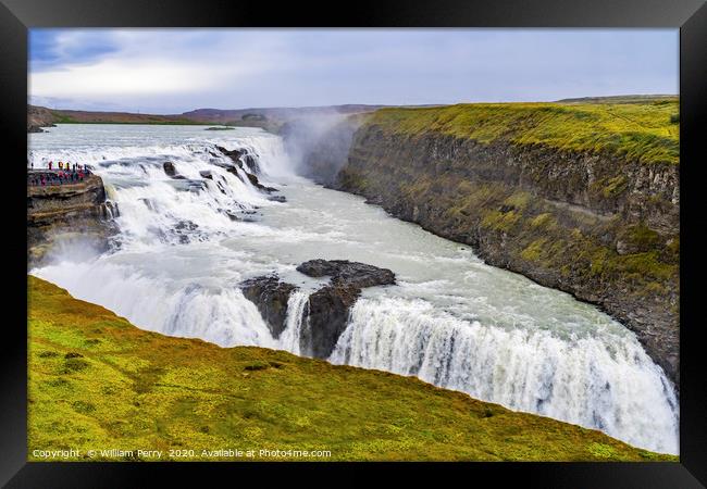 Gullfoss Waterfall Golden Circle Iceland Framed Print by William Perry