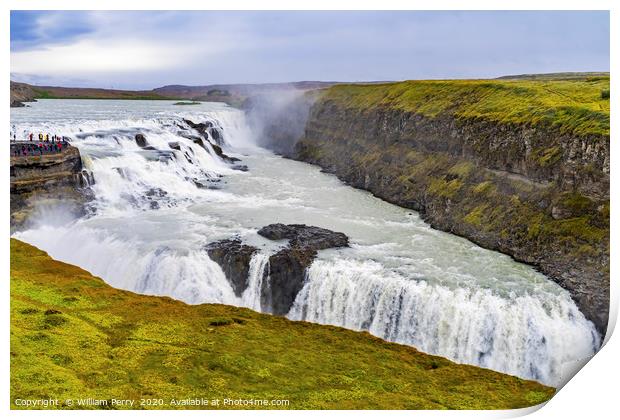 Gullfoss Waterfall Golden Circle Iceland Print by William Perry