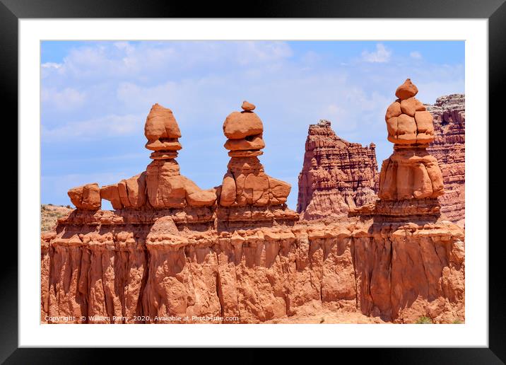 Three Sisters Hoodoos Goblin Valley State Park Roc Framed Mounted Print by William Perry