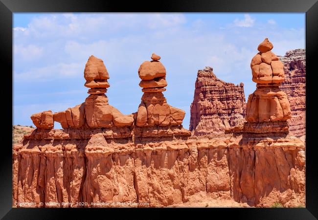 Three Sisters Hoodoos Goblin Valley State Park Roc Framed Print by William Perry