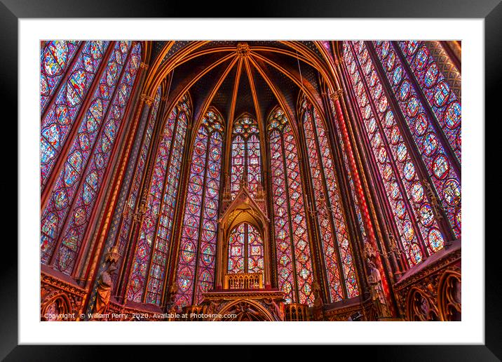 Stained Glass Sainte Chapelle  Cathedral Paris Fra Framed Mounted Print by William Perry