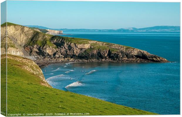 Cliff Top View Canvas Print by Jane Metters