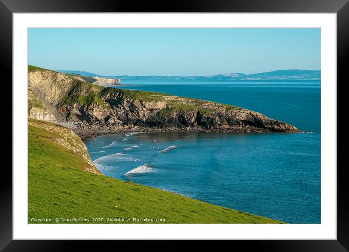 Cliff Top View Framed Mounted Print by Jane Metters