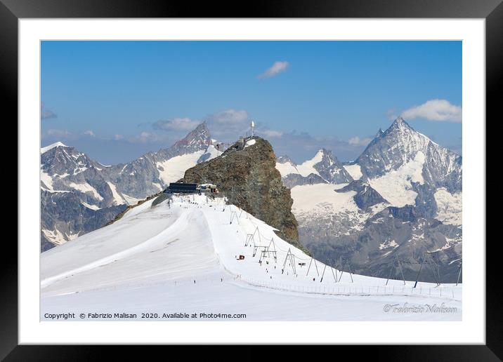 The Klein Matterhorn Mountain in Zermatt Switzerla Framed Mounted Print by Fabrizio Malisan