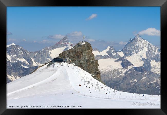 The Klein Matterhorn Mountain in Zermatt Switzerla Framed Print by Fabrizio Malisan