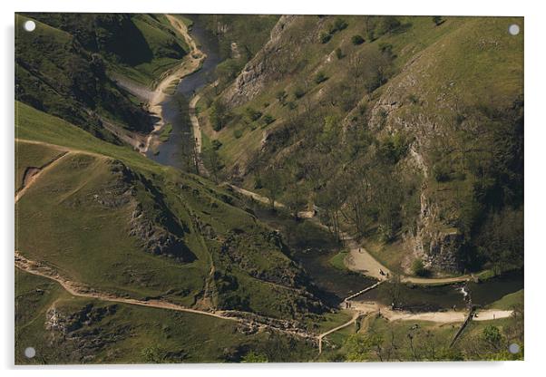 High Above The Dovedale Valley Acrylic by Darren Burroughs