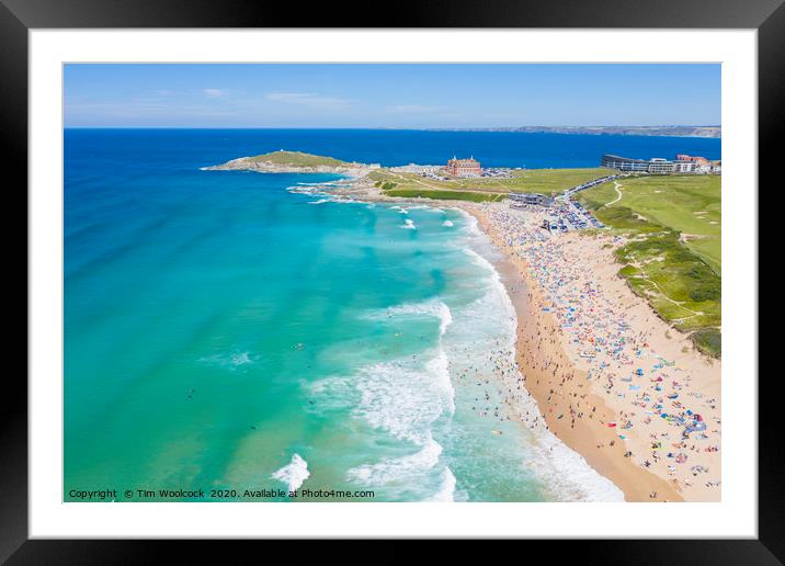 Aerial photograph of Fistral Beach, Newquay, Cornw Framed Mounted Print by Tim Woolcock