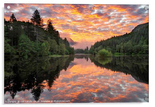 Glencoe Lochan Sunrise, highlands, Scotland. Acrylic by Scotland's Scenery