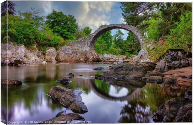 Carrbridge, highlands. The old pack horse bridge. Canvas Print by Scotland's Scenery