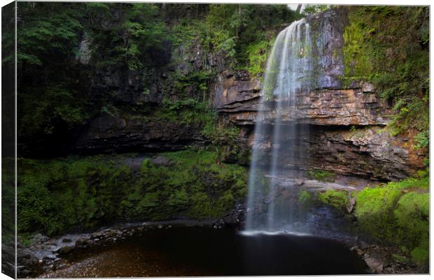 Henrhyd Falls in the Brecon Beacons National Park Canvas Print by Leighton Collins