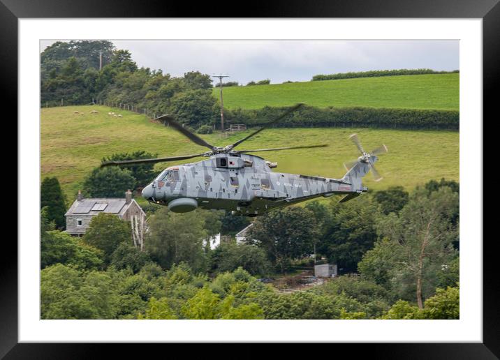 Royal Navy Merlin low level Framed Mounted Print by Oxon Images