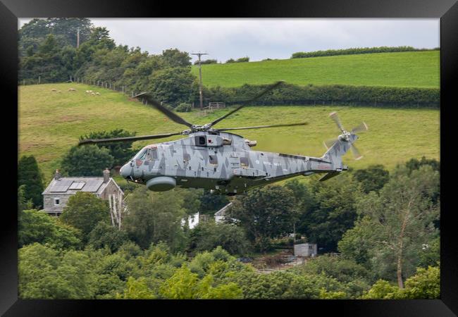 Royal Navy Merlin low level Framed Print by Oxon Images