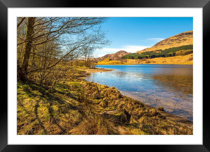 The shores of Loch Earn Framed Mounted Print by David Hare
