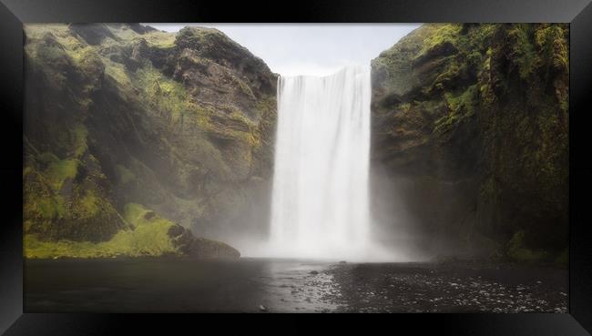 Panoramic View of Skogafoss Waterfall, Iceland Framed Print by Pere Sanz