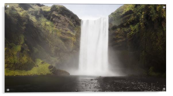 Panoramic View of Skogafoss Waterfall, Iceland Acrylic by Pere Sanz