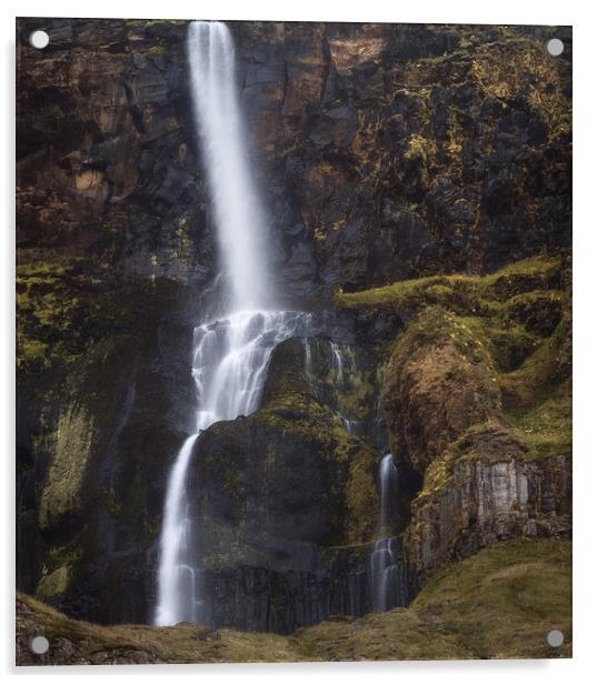 Bjarnarfoss Waterfall in the Snaefellsnes Peninsul Acrylic by Pere Sanz