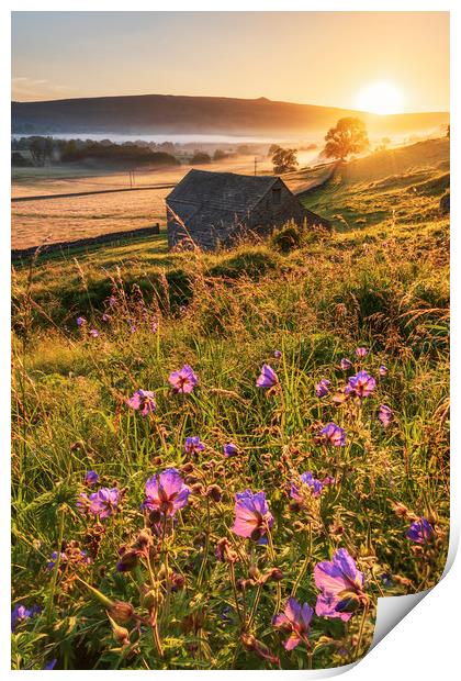 Hope Valley Summer Sunrise 2020. Peak District  Print by John Finney
