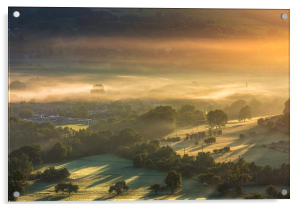 Hope Valley Summer Sunrise 2020. Peak District  Acrylic by John Finney