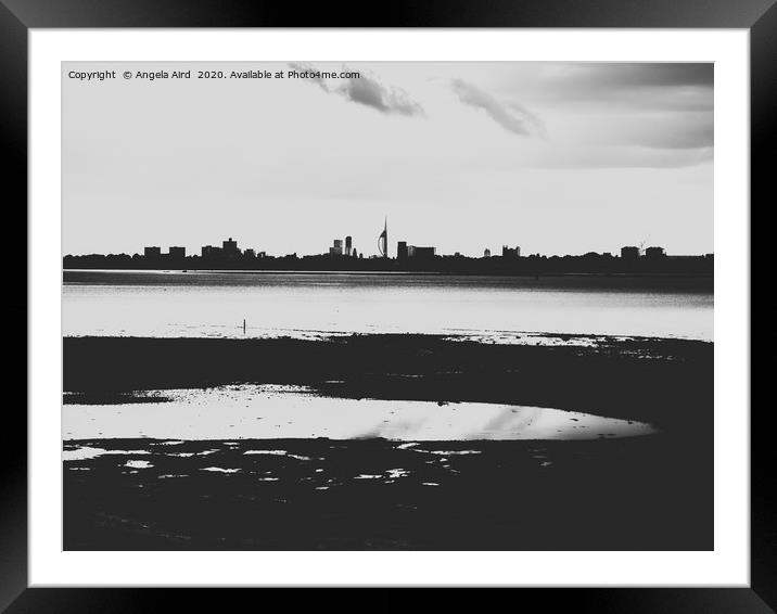 Portsmouth Skyline.  Framed Mounted Print by Angela Aird