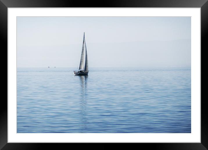 Smoke on the Water Yacht Framed Mounted Print by Jeremy Hayden