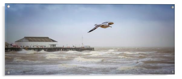 Clacton stormy seaside Acrylic by Zita Stanko