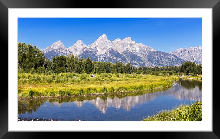 Schwabacher landing with its reflection. Grand Tet Framed Mounted Print by Pere Sanz