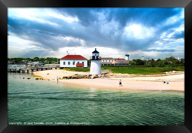 Brant Light from the Nantucket Ferry Framed Print by Jack Torcello