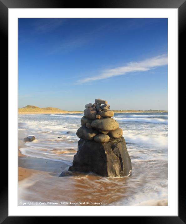 Beach Sculpture, Embleton Bay, Northumberland Framed Mounted Print by Craig Williams