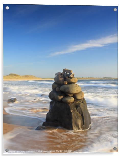 Beach Sculpture, Embleton Bay, Northumberland Acrylic by Craig Williams