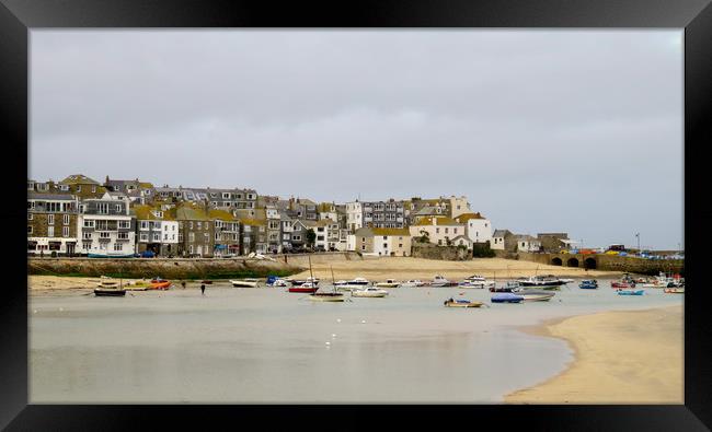Tranquil St Ives Harbour  Framed Print by Beryl Curran