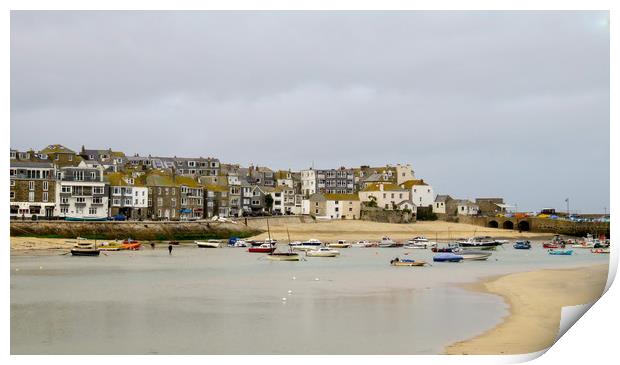 Tranquil St Ives Harbour  Print by Beryl Curran