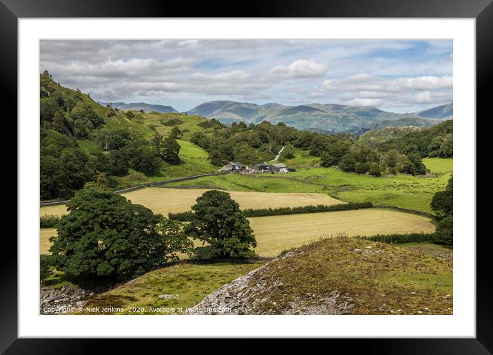 Tilberthwaite Valley Lake District in Summer Framed Mounted Print by Nick Jenkins