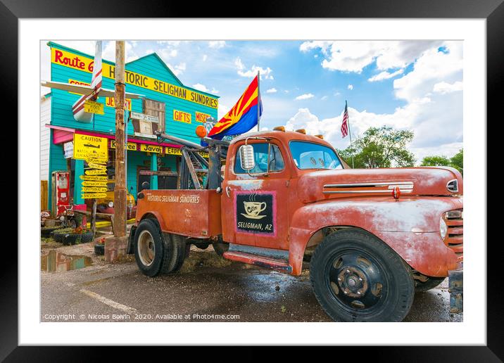 Seligman touristic attraction stop during road tri Framed Mounted Print by Nicolas Boivin