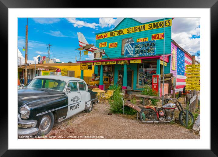 Seligman touristic attraction stop during road tri Framed Mounted Print by Nicolas Boivin