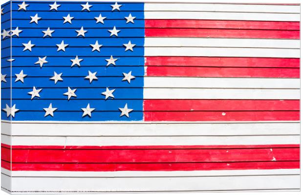 USA flag painted on wall Canvas Print by Nicolas Boivin
