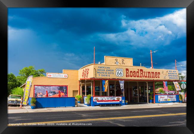 Seligman, touristic attraction stop during road tr Framed Print by Nicolas Boivin