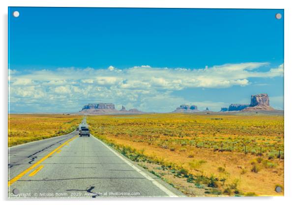 Classic american southwest road Acrylic by Nicolas Boivin