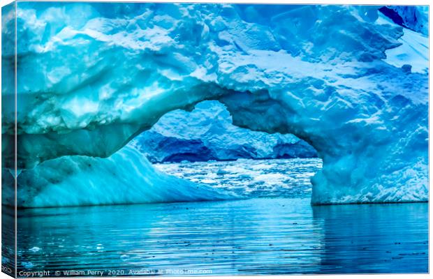 Blue Iceberg Arch Paradise Bay Skintorp Cove Canvas Print by William Perry