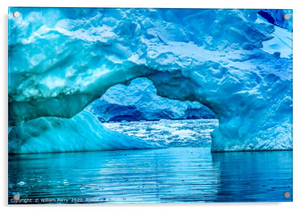 Blue Iceberg Arch Paradise Bay Skintorp Cove Acrylic by William Perry
