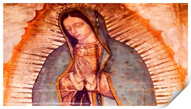 Original Virgin Mary Guadalupe Painting New Basili Print by William Perry