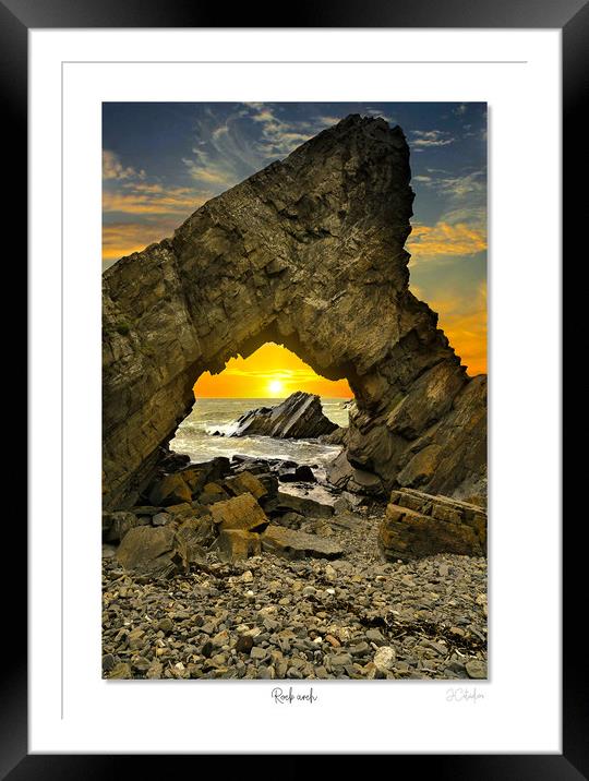 Arch rock sunset Framed Mounted Print by JC studios LRPS ARPS