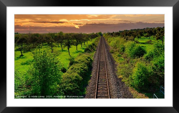 Herefordshire Sunset Framed Mounted Print by Adele Loney