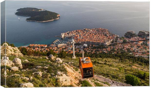 Cable car going down to Dubrovnik Canvas Print by Jason Wells